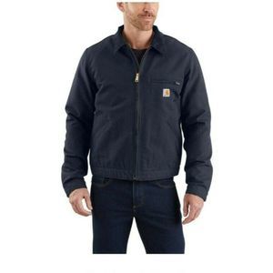 Carhartt Mens Blue 100% Cotton Long Sleeve Collared Pockets Full Zip Jacket XL